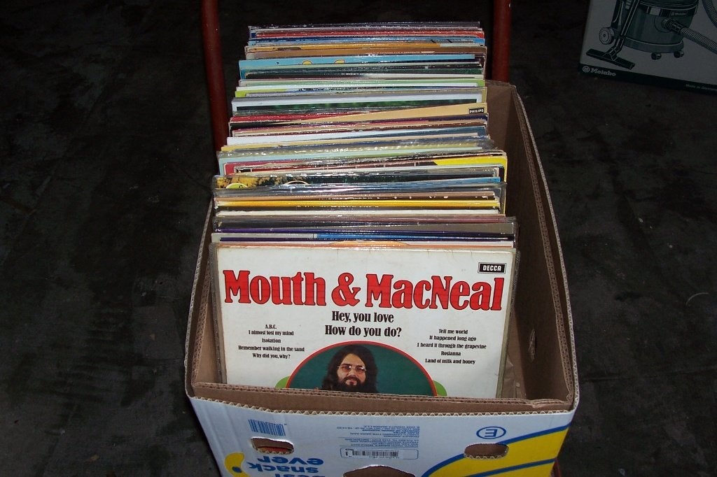 doos met ongeveer 110  pop lp's, Ophalen, LP, Gebruikt, Pop