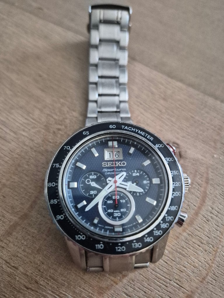 Seiko Sportura SPC135P1 Topmodel, Sieraden, Tassen en Uiterlijk, Horloges | Heren, Ophalen, Staal, Polshorloge, Zo goed als nieuw