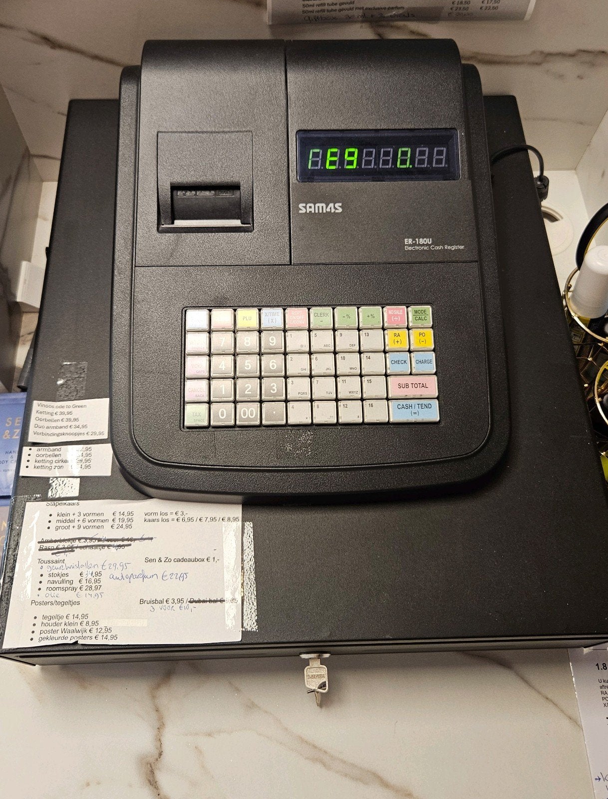 Kassa Sam4s ER-180u, Ophalen
