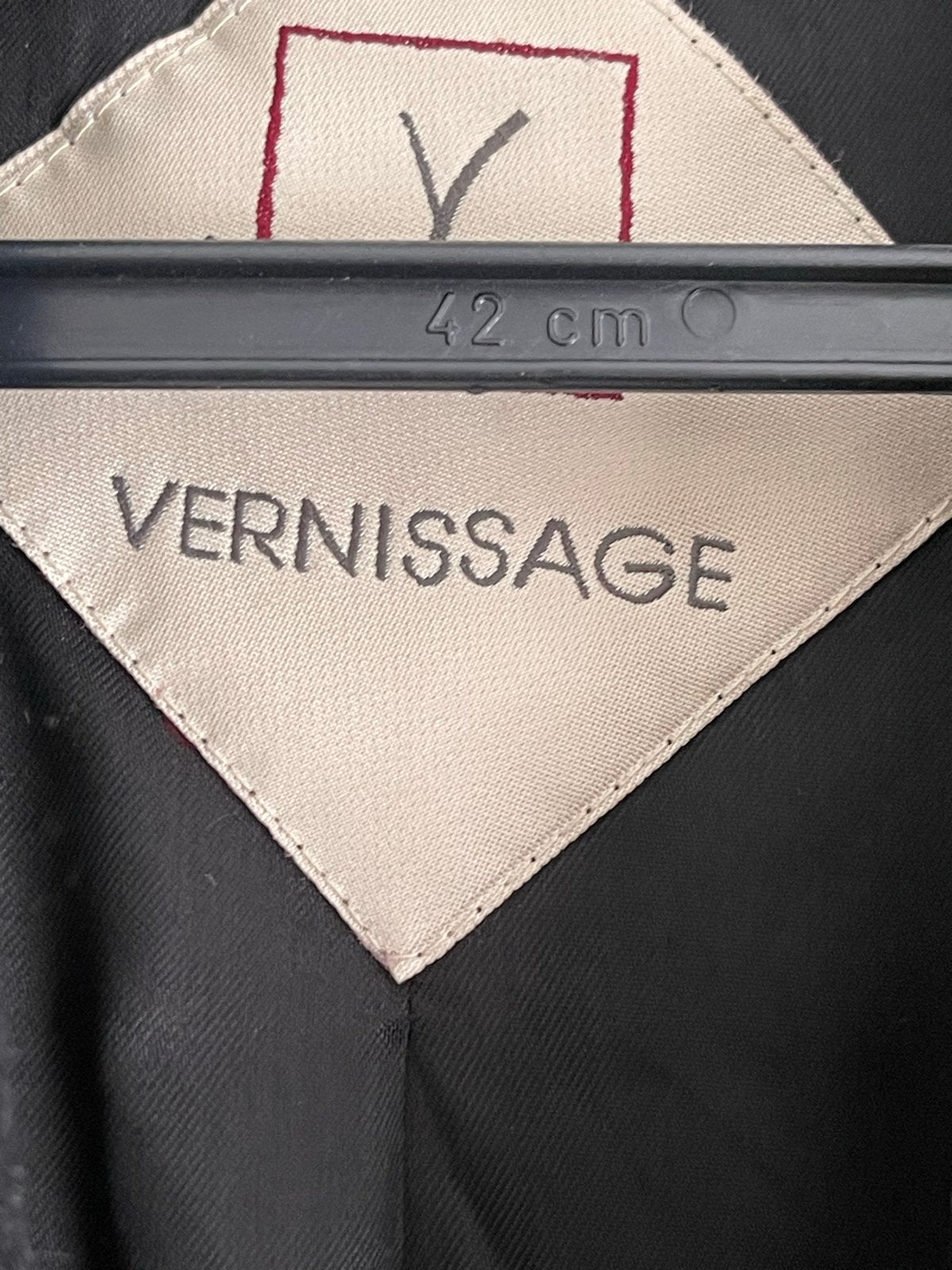 Vernissage diepzwarte jas wol/mohair/baby alpaca maat 46/48, Ophalen of Verzenden, Gedragen, Maat 46/48 (XL) of groter, Zwart