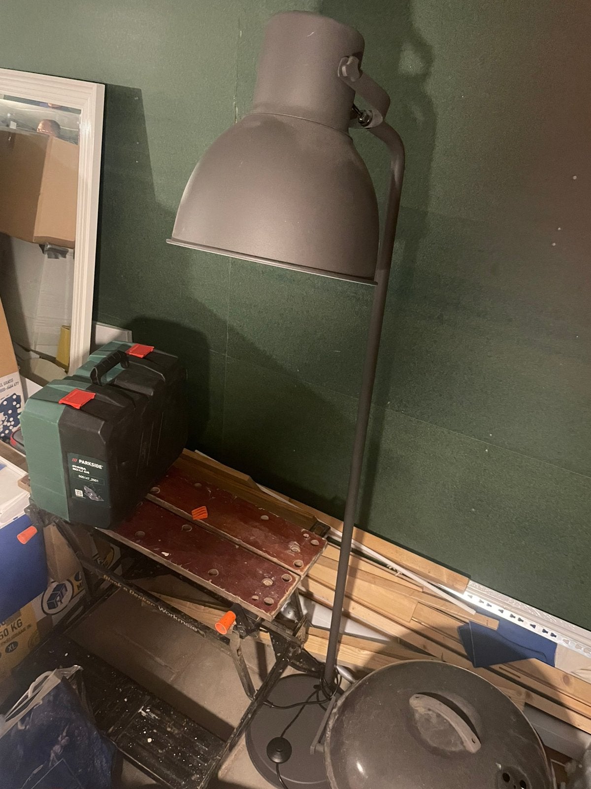 Ikea hectar vloerlamp sta lamp antraciet, Ophalen, Zo goed als nieuw, Minder dan 100 cm