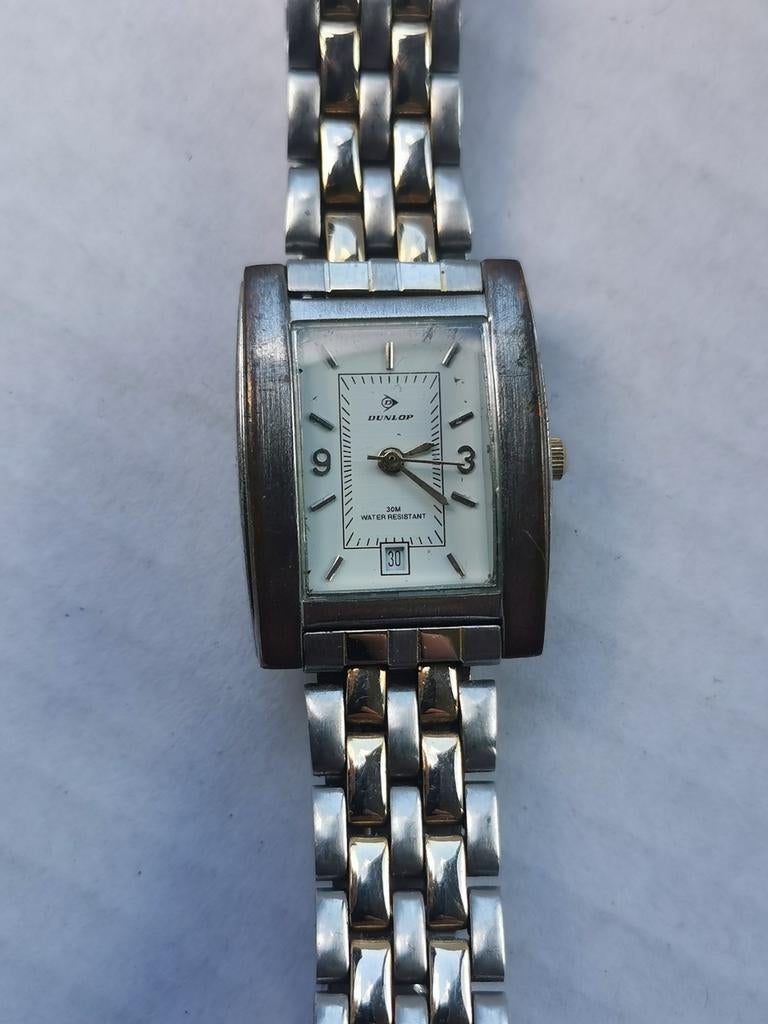 Vintage Dunlop Polshorloge - Stijlvol en Tijdloos, Ophalen of Verzenden, Staal, Polshorloge, Overige merken