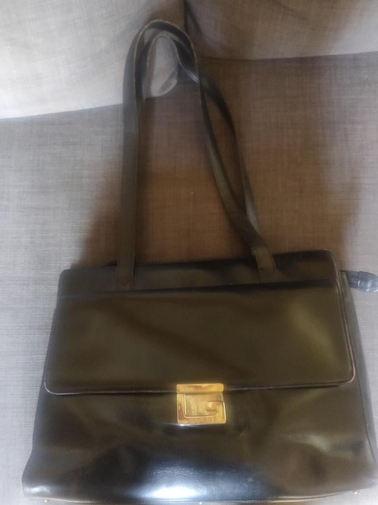 Kalfslederen genummerde vintage tas Gucci, Ophalen of Verzenden, Gebruikt, Blauw, Handtas