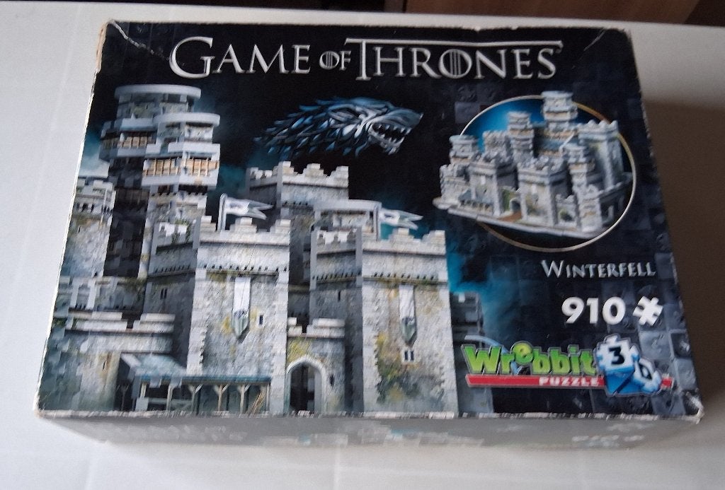 Game of Thrones Winterfell 3D Puzzel 910 stukjes Wrebbit, Ophalen of Verzenden, 500 t/m 1500 stukjes, Gebruikt, Rubik's of 3D-puzzel