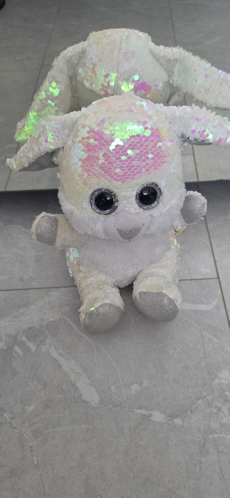 Ty Beanie Boo Konijn met Omkeerbare Pailletten, Overige karakters, Konijn, Ophalen of Verzenden, Zo goed als nieuw