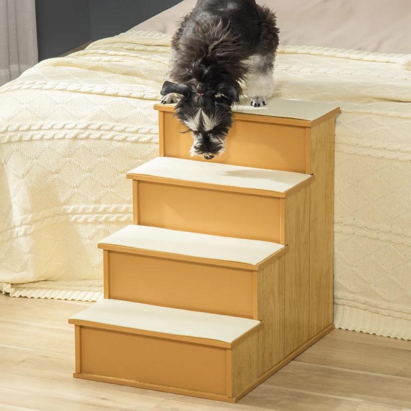 PawHut Huisdierentrap, voor honden/katten, 4-traps,m Nieuw, Ophalen, Nieuw