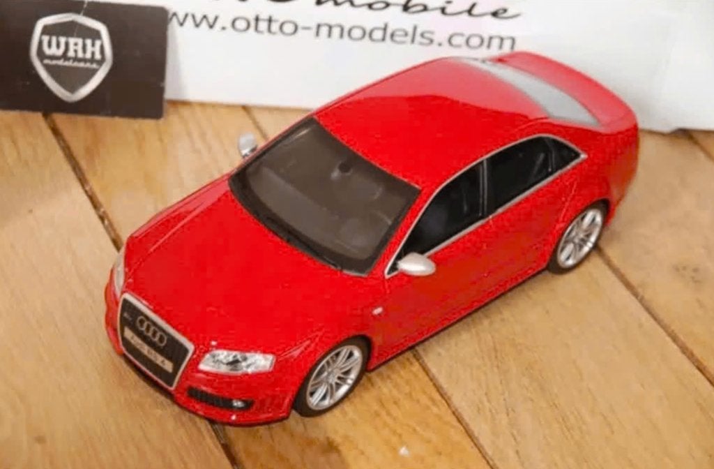 1:18 AUDI RS4 SEDAN B7 red Otto mobile OT400 in doos WRH, Verzenden, Zo goed als nieuw, Auto, OttOMobile
