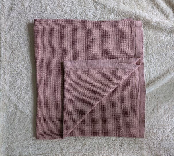 Bambino wafel deken roze 100% katoen 95x85cm, Ophalen, Wasbaar, Gebruikt, Bambino