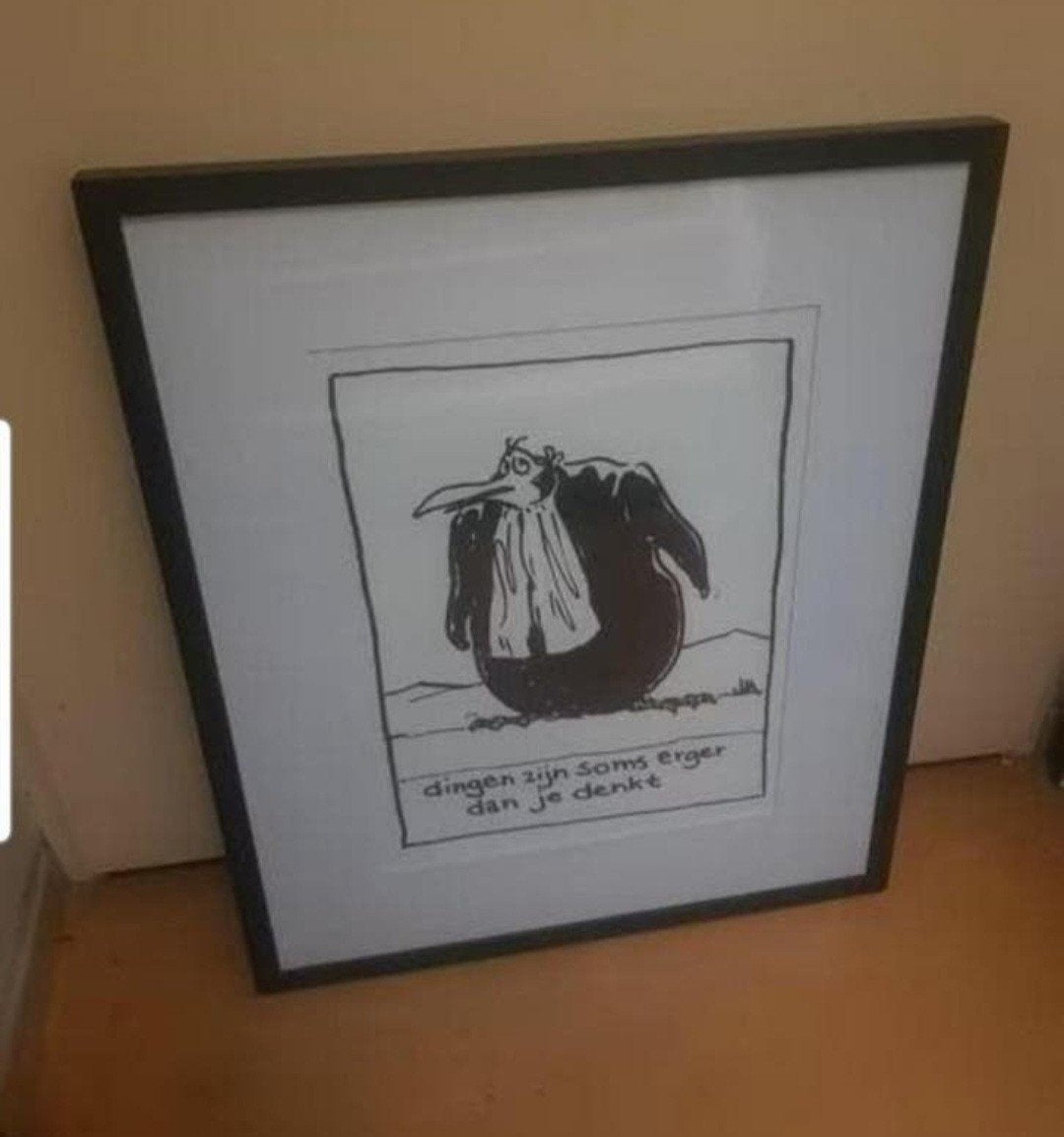 Leuk schilderij met tekst, Ophalen of Verzenden, Gebruikt, 50 tot 75 cm, Schilderij