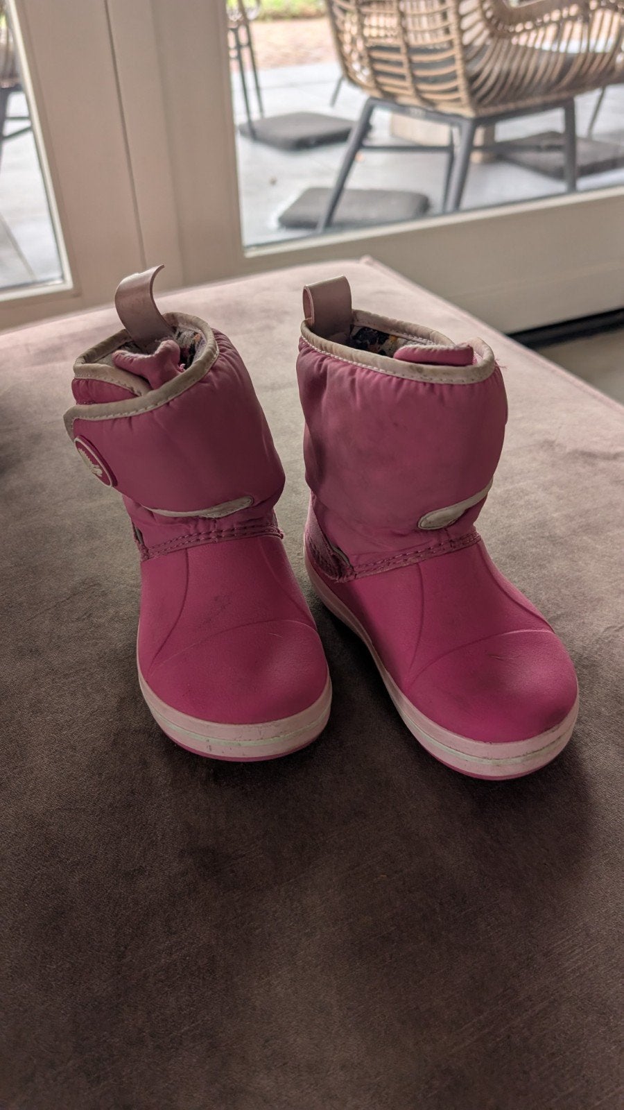 Roze Crocs laarzen maat C10 (valt als 27/28), Gebruikt, Crocs, Meisje, Ophalen of Verzenden