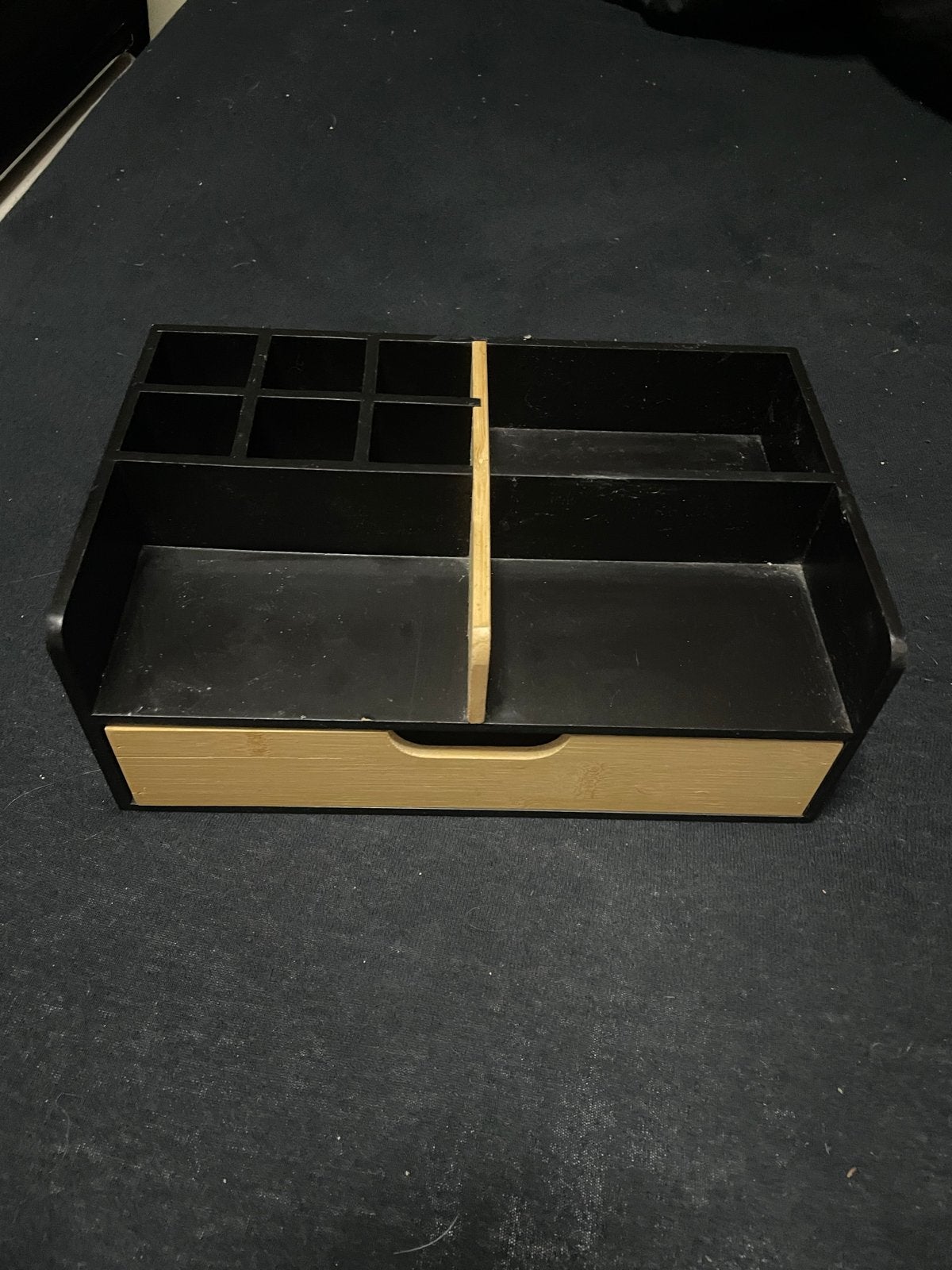Bureau organizer met lade - Zwart/Hout, Hout, Ophalen of Verzenden, Modern, Gebruikt