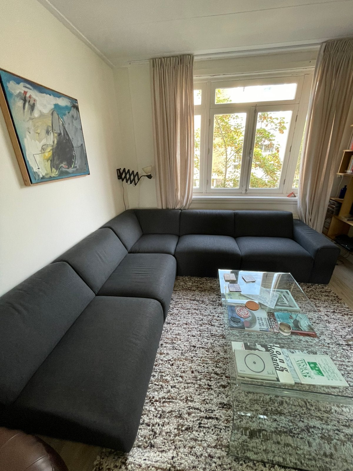 Moderne design hoekbank - Ruim en comfortabel, Ophalen, 250 tot 300 cm, Gebruikt, Hoekbank