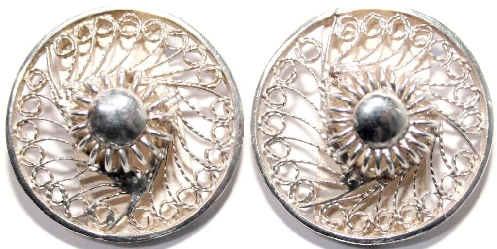 Schitterende Sterling Zilver Zeeuwse Knop Oorbellen Clips, Ophalen of Verzenden, Zo goed als nieuw, Knopjes of Stekers, Zilver