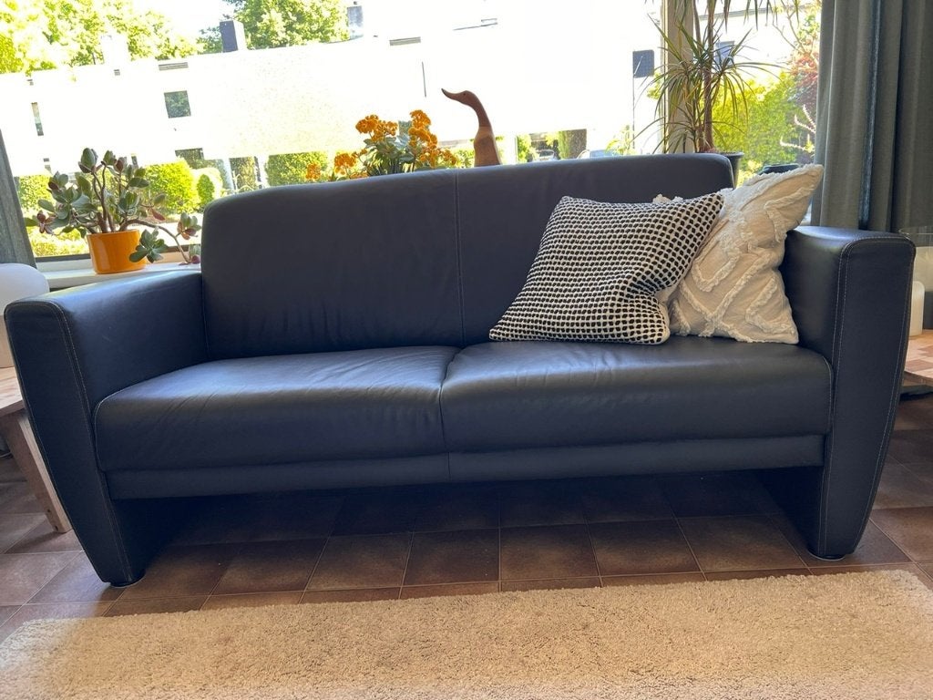 Twee leren bankjes, in goede staat, merk Montel, Ophalen, Overige maten, Minder dan 75 cm, 150 tot 200 cm