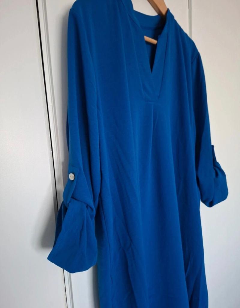 Lange kobaltblauwe jurk/ tuniek maat 44, Kleding | Dames, Blauw, Maat 42/44 (L), Nieuw, Ophalen of Verzenden