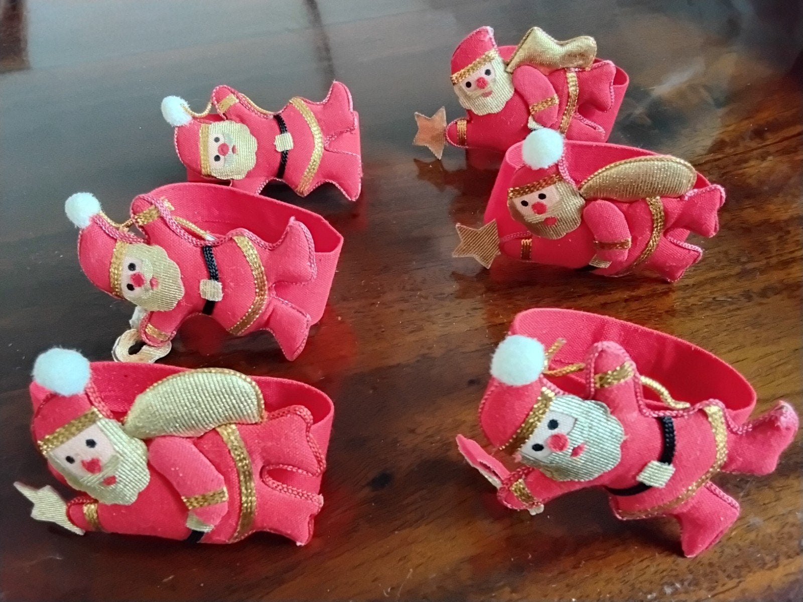 zes kerst servet ringen oud kerst mannen, Ophalen of Verzenden