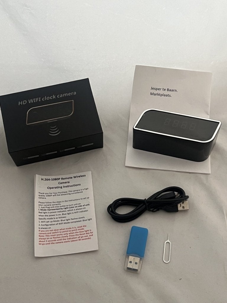Spy klok camera gadget spycamera clock  Wifi + app, Ophalen of Verzenden, Nieuw, Binnencamera