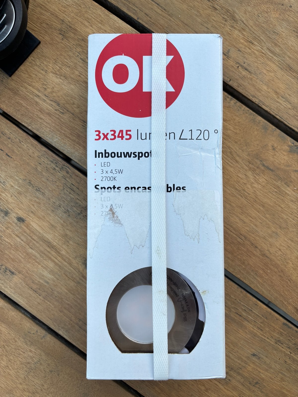 OK Inbouwspots LED 3x4.5W 2700K - Nieuw in doos, Ophalen, Metaal of Aluminium, Nieuw, Led