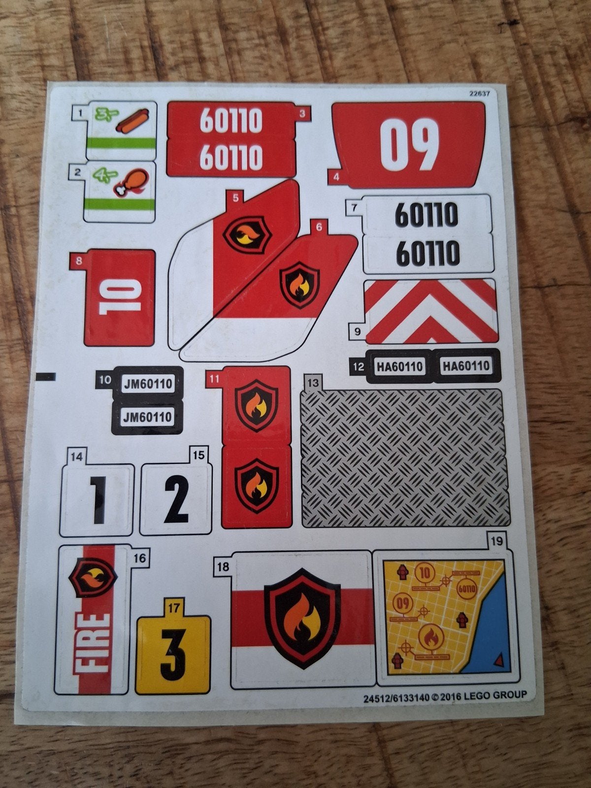 LEGO Brandweer Stickers - Set 60110, Ophalen of Verzenden, Nieuw, Overige typen