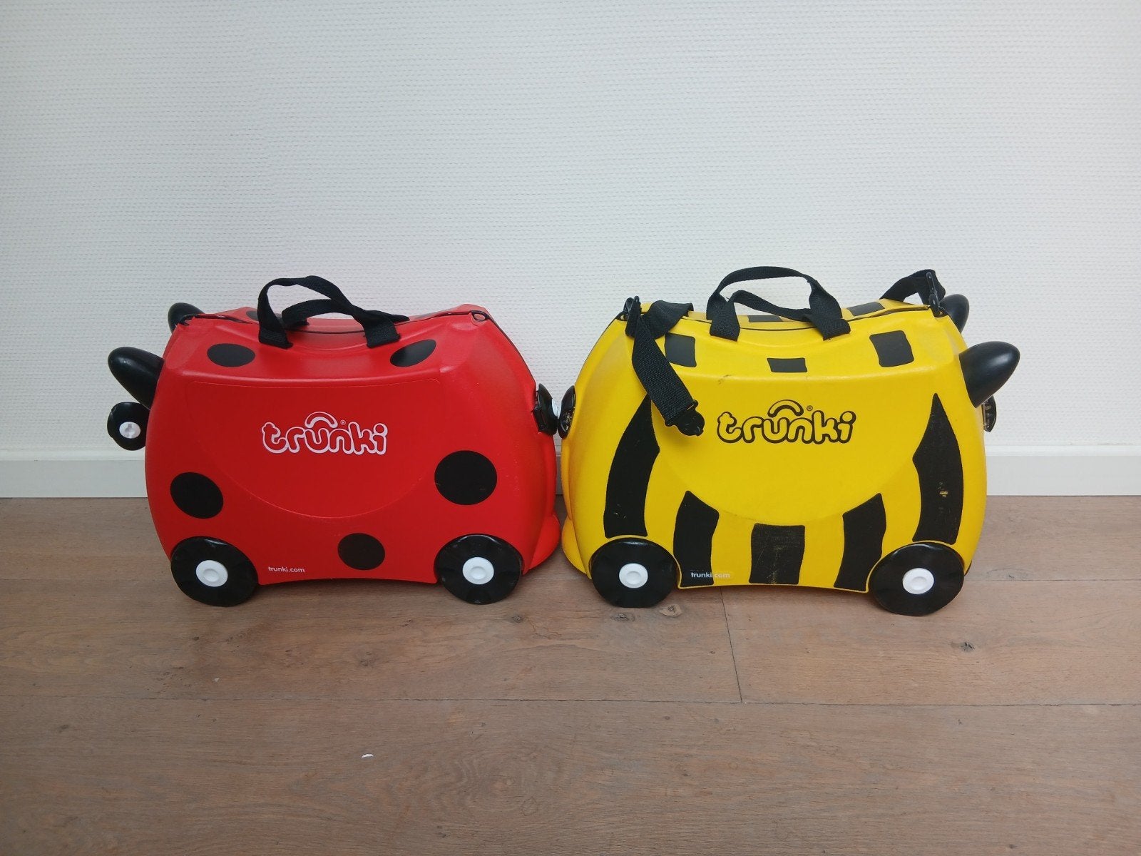 2 x Trunki Kinderkoffers (rood en geel), Ophalen, Gebruikt