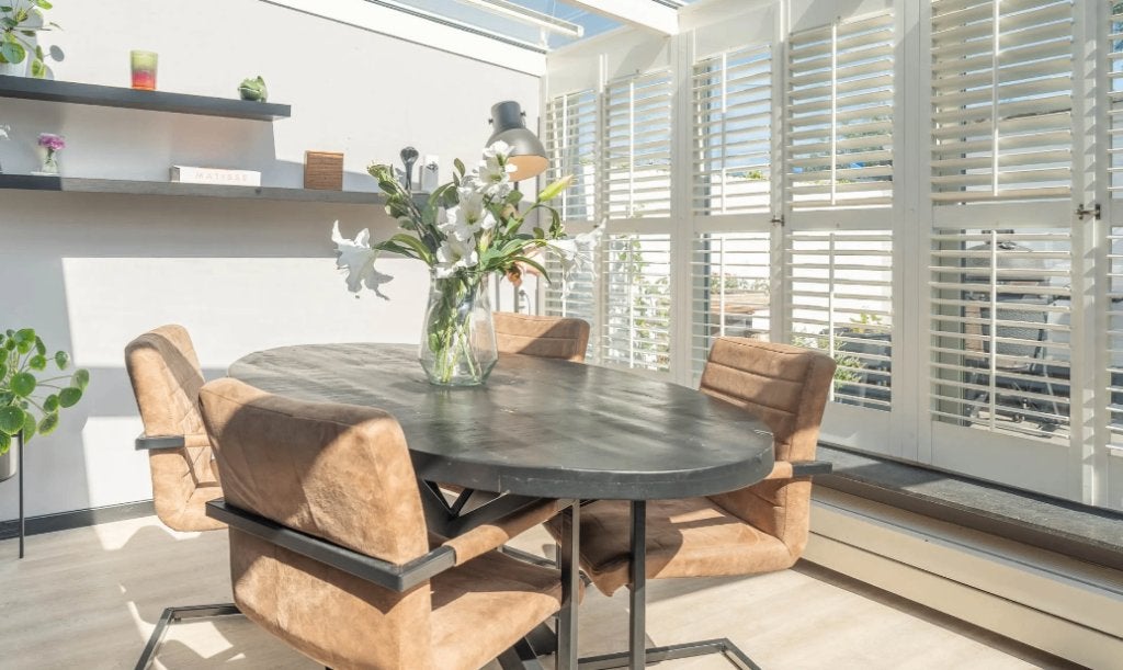 Ovale tafel + 4 stoelen, Huis en Inrichting, Ophalen, Gebruikt, 200 cm of meer, 50 tot 100 cm