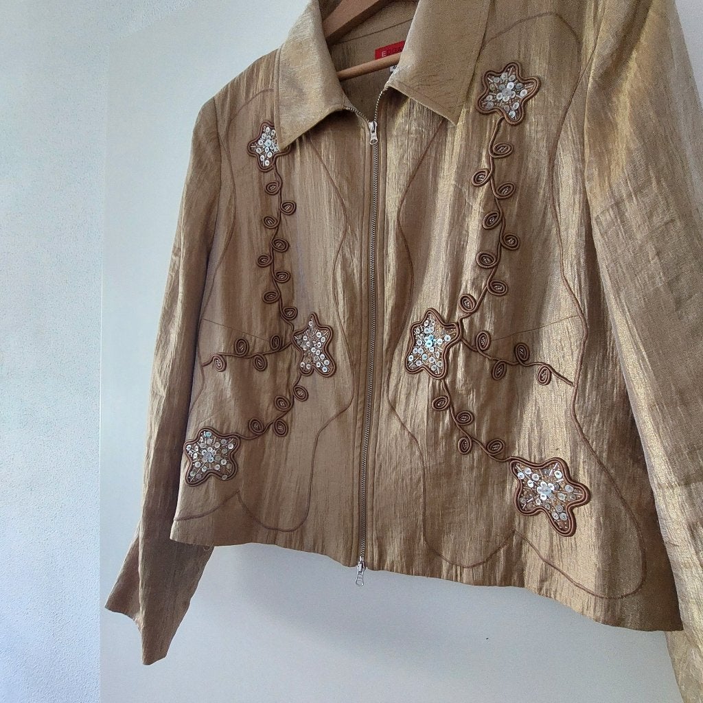 Edgar Vos goudkleurig mooi jasje, Overige kleuren, Maat 46/48 (XL) of groter, Ophalen of Verzenden, Zo goed als nieuw