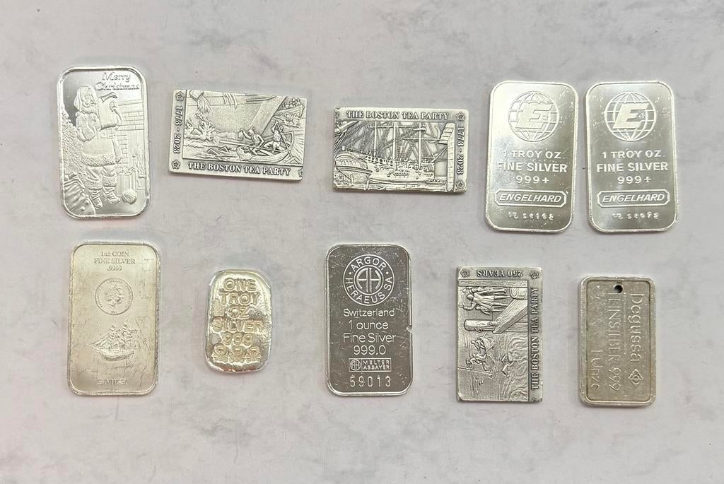 10x 1oz Zilver Vintage baartjes 999 zilver, Ophalen of Verzenden, Zilver