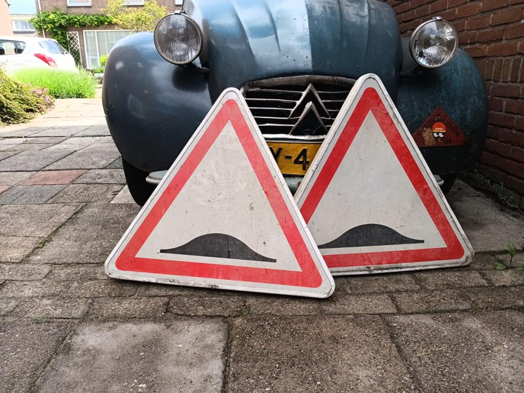 Verkeersbord frans drempels brocante, Ophalen of Verzenden