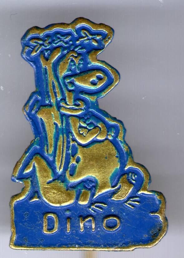 Dino Flinstones blauw op koper TV/strip speldjes( R_137 ), Verzenden, Nieuw, Figuurtje, Speldje of Pin