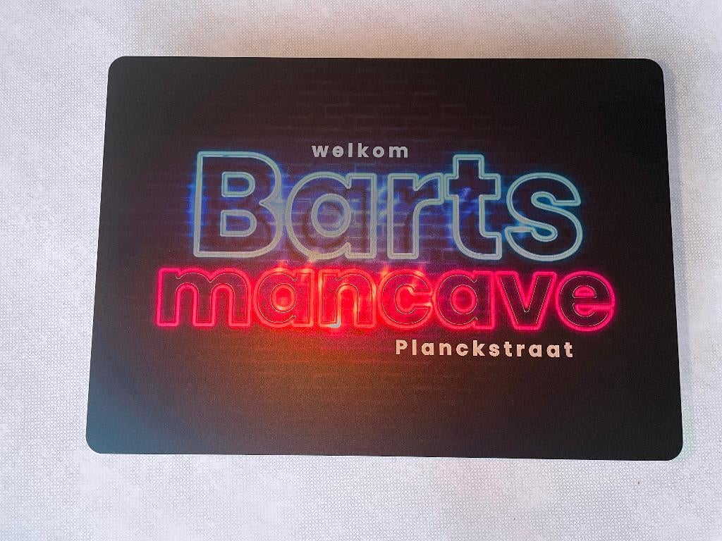 Reclamebord Mancave Neon met EIGEN NAAM, bedrukt neontekst, Ophalen of Verzenden, Nieuw, Reclamebord