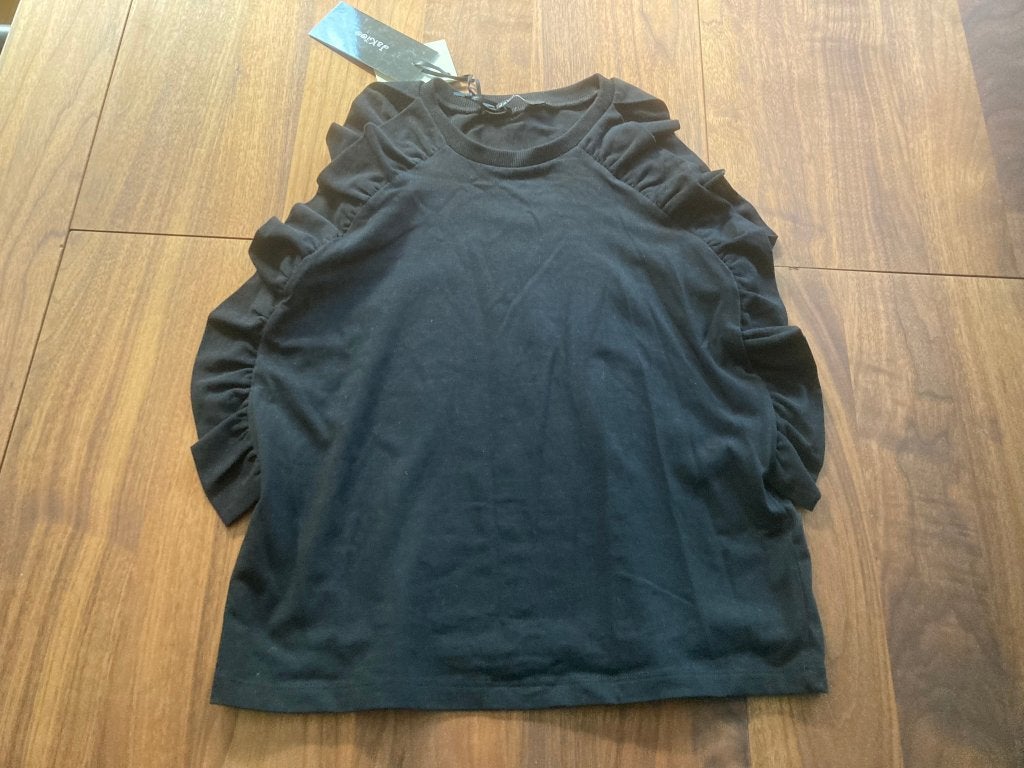 Monnalisa jakioo shirt zwart met 1 bloem achterop maat 158!, Meisje, Ophalen of Verzenden, Zo goed als nieuw, Shirt of Longsleeve