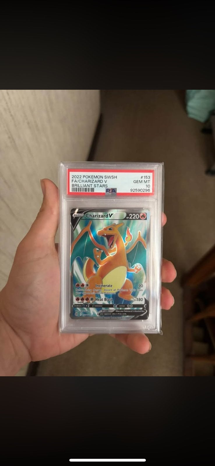 Charizard #153 Brilliant Stars PSA 10, Ophalen of Verzenden, Zo goed als nieuw