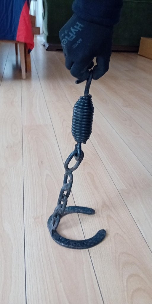 Hanger met een hoefijzer, Ophalen of Verzenden, Gebruikt, Metaal, Dierenbeeld