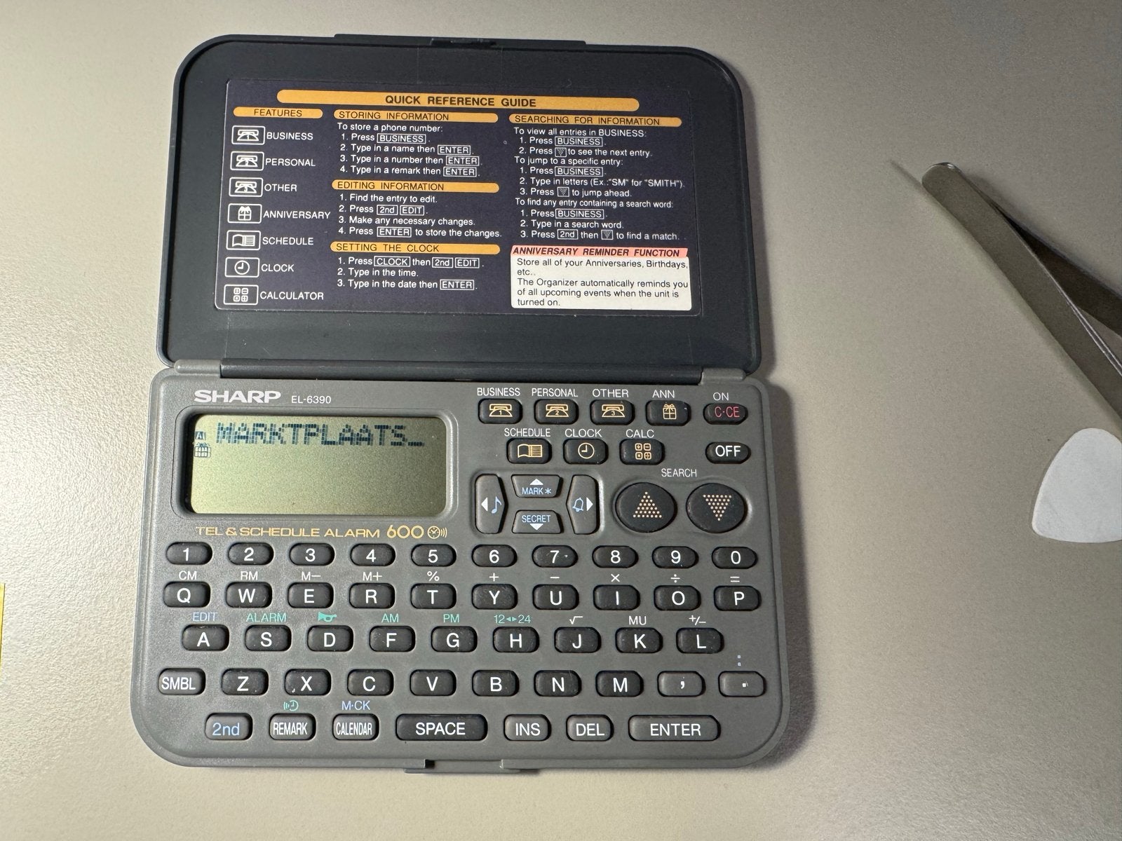 Sharp EL-6390 Electronic Organizer - Gerepareerd, Telecommunicatie, Ophalen of Verzenden, Gebruikt, Overige systemen, Overige merken