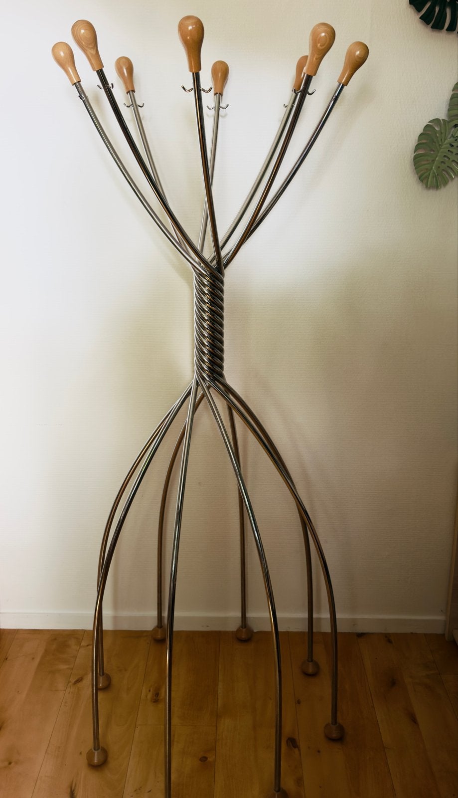 Unieke design kapstok - Metaal en Hout, Ophalen, Zo goed als nieuw, Metaal, Staande kapstok