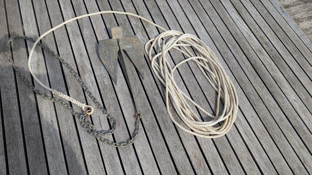 Origineel Britany anker 8kg+ketting+21m lijn, Watersport en Boten, Ophalen, Gebruikt, Overige typen