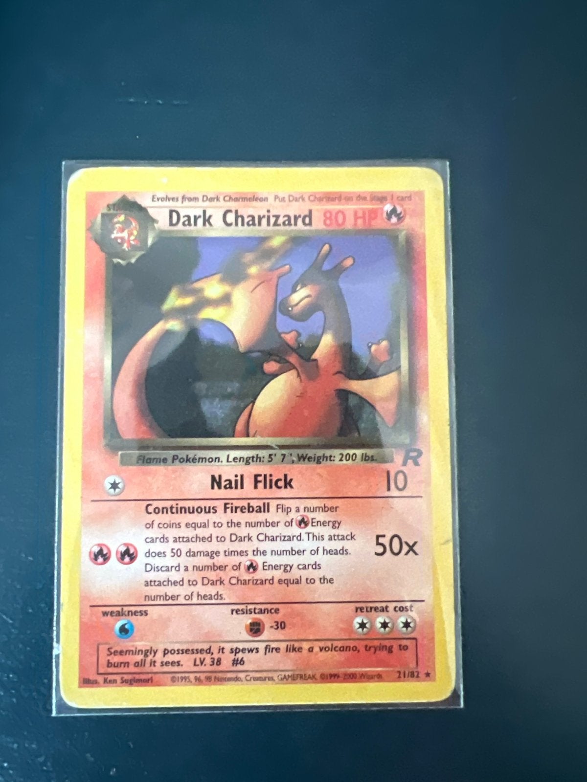 Dark Charizard 21/82 Pokémon kaart - Team Rocket, Hobby en Vrije tijd, Verzamelkaartspellen | Pokémon, Ophalen of Verzenden, Gebruikt
