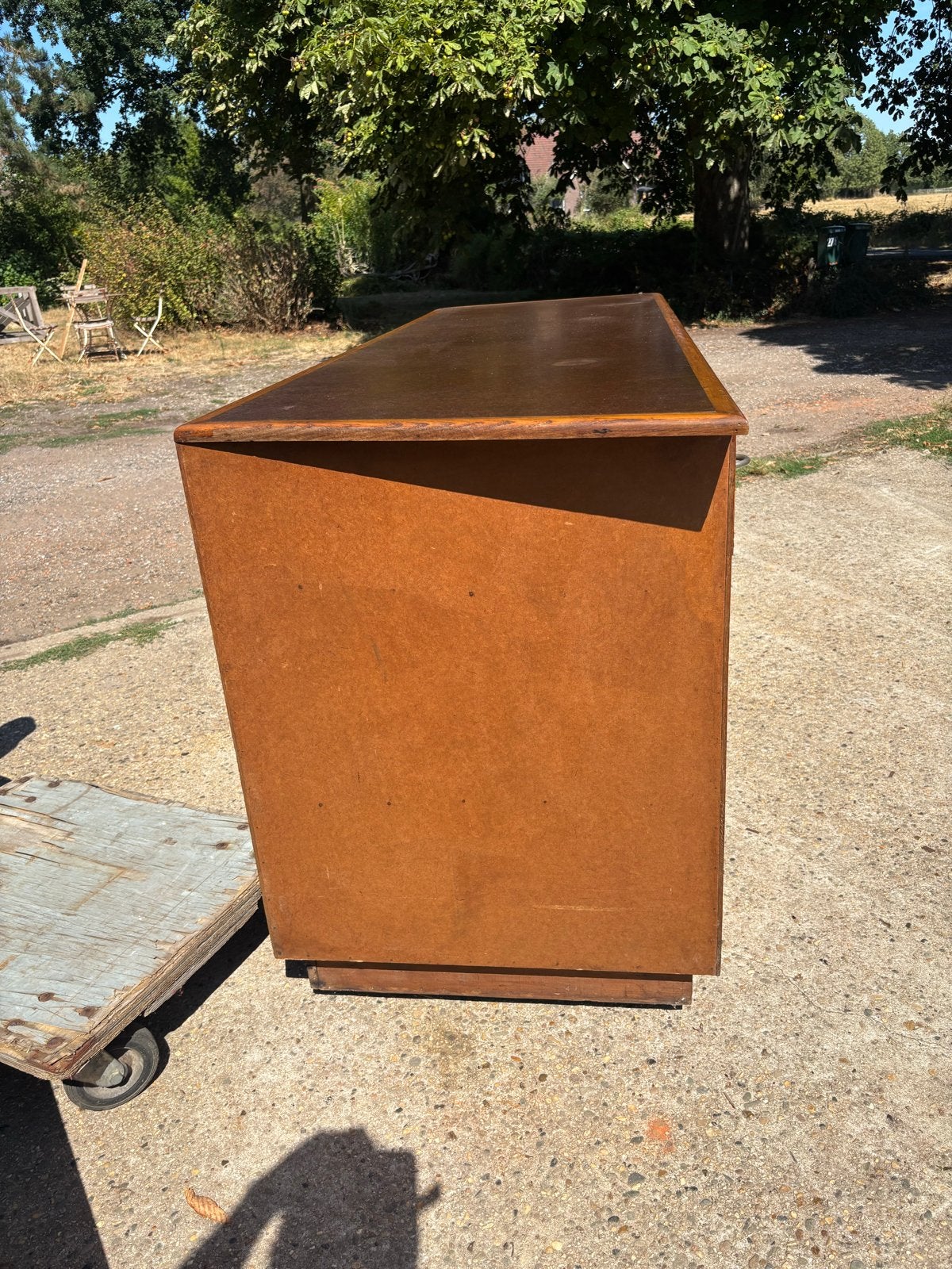 Unieke vintage toonbank met vitrine originele schuifdeuren, Ophalen of Verzenden