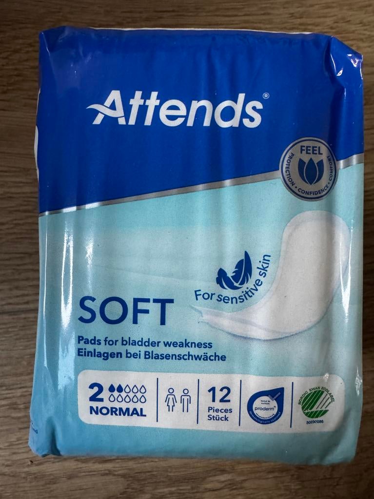 Attends soft 2 incontinentie materiaal 12 st, Diversen, Verpleegmiddelen, Ophalen of Verzenden, Nieuw