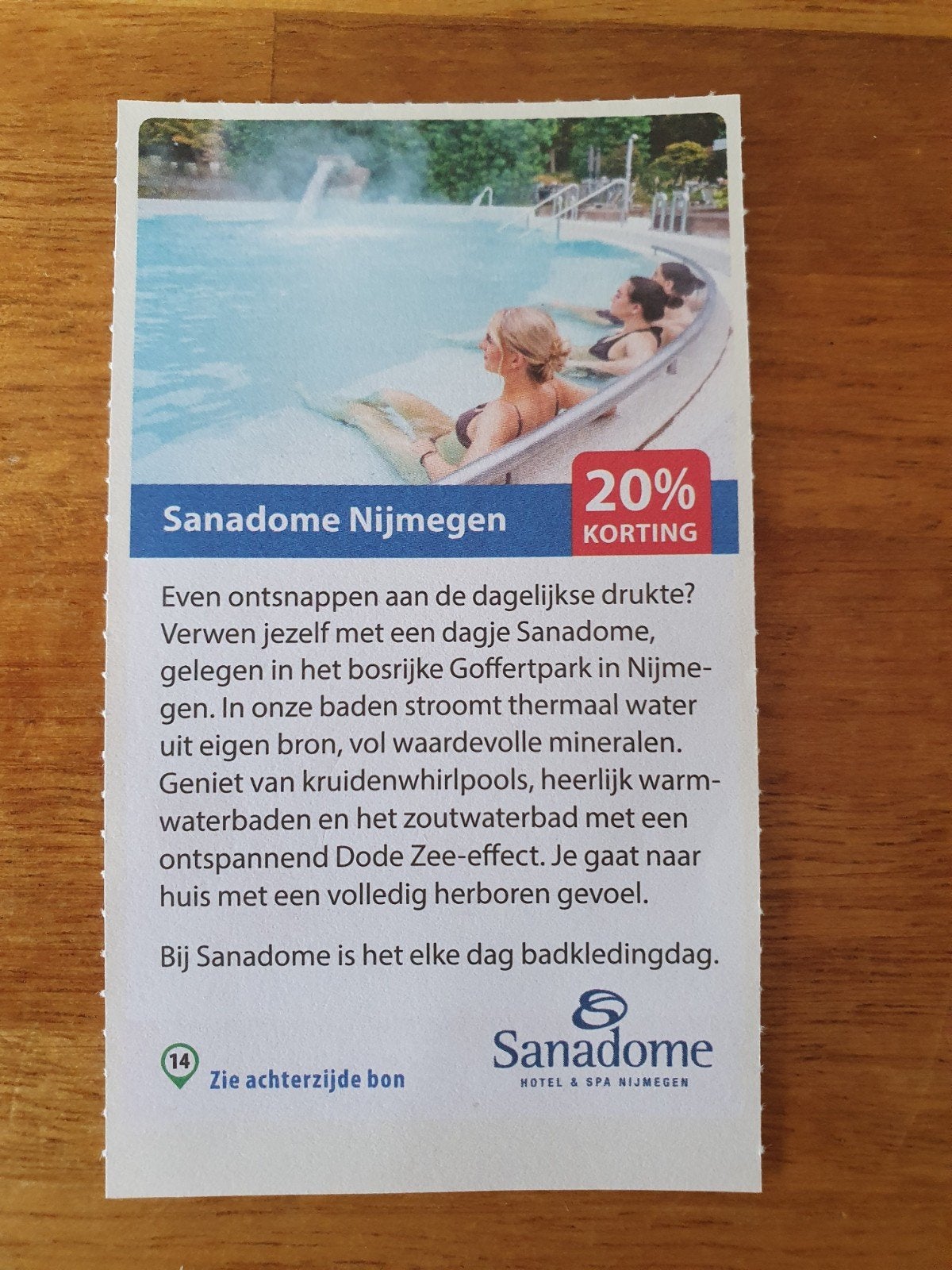 Sanadome Nijmegen, badkleding verplicht, Tickets en Kaartjes, Twee personen, Kortingsbon, Spa of Sauna