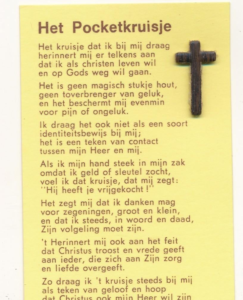 Devotieprentje Het Pocketkruisje, Verzenden, Zo goed als nieuw, Kaart of Prent, Christendom | Katholiek
