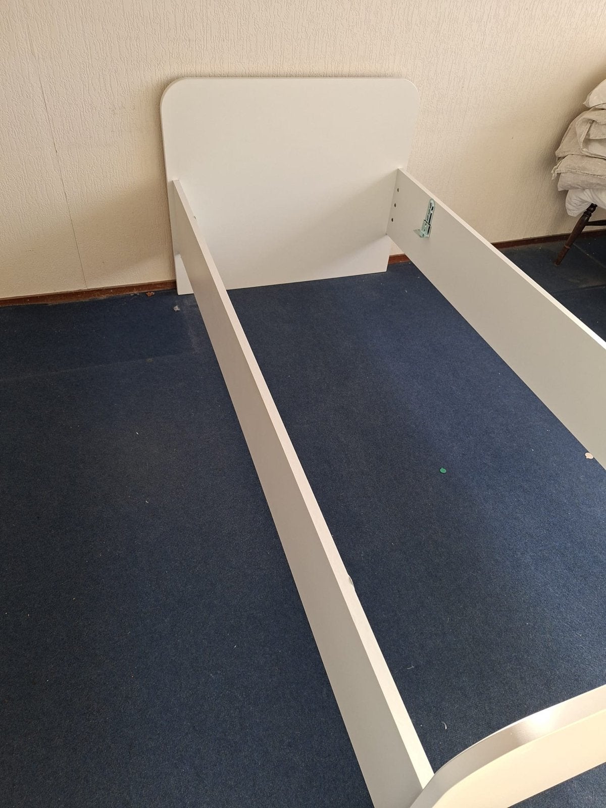 Bedframe wit 90x200 cm (excl. matras/lattenbodem), Ophalen, Gebruikt, 90 cm, Eenpersoons