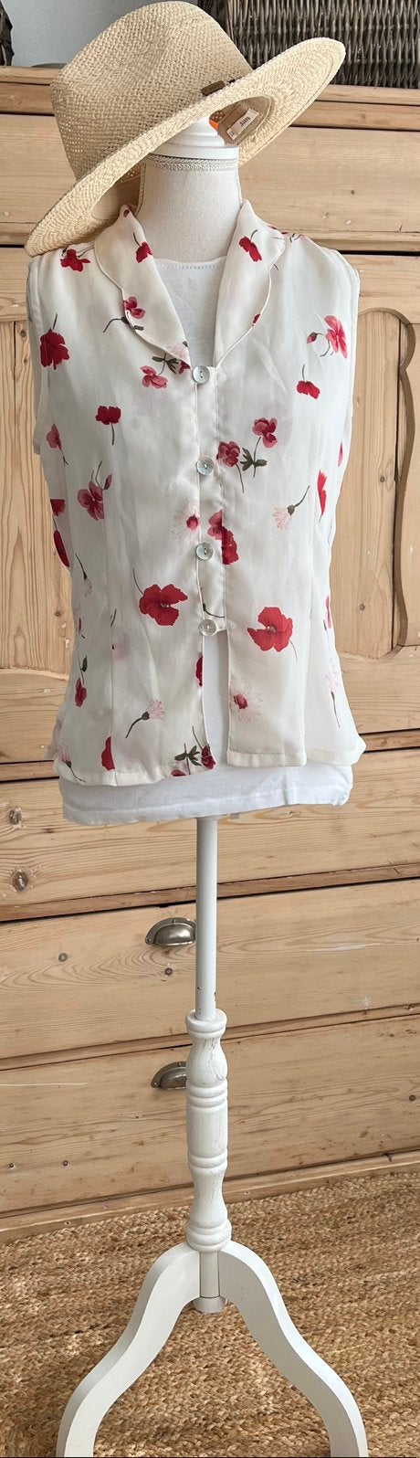 Blouson off white met patroon, mt 36/38, zgan, idem zwart, Verzenden, Zo goed als nieuw, Maat 36 (S), Wit