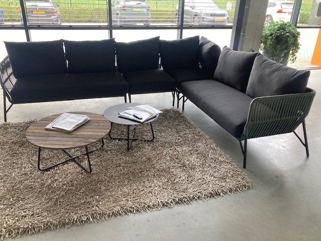 4 SO hoekbank inclusief 2 salontafels., Ophalen, 6 zitplaatsen, Bank, Aluminium