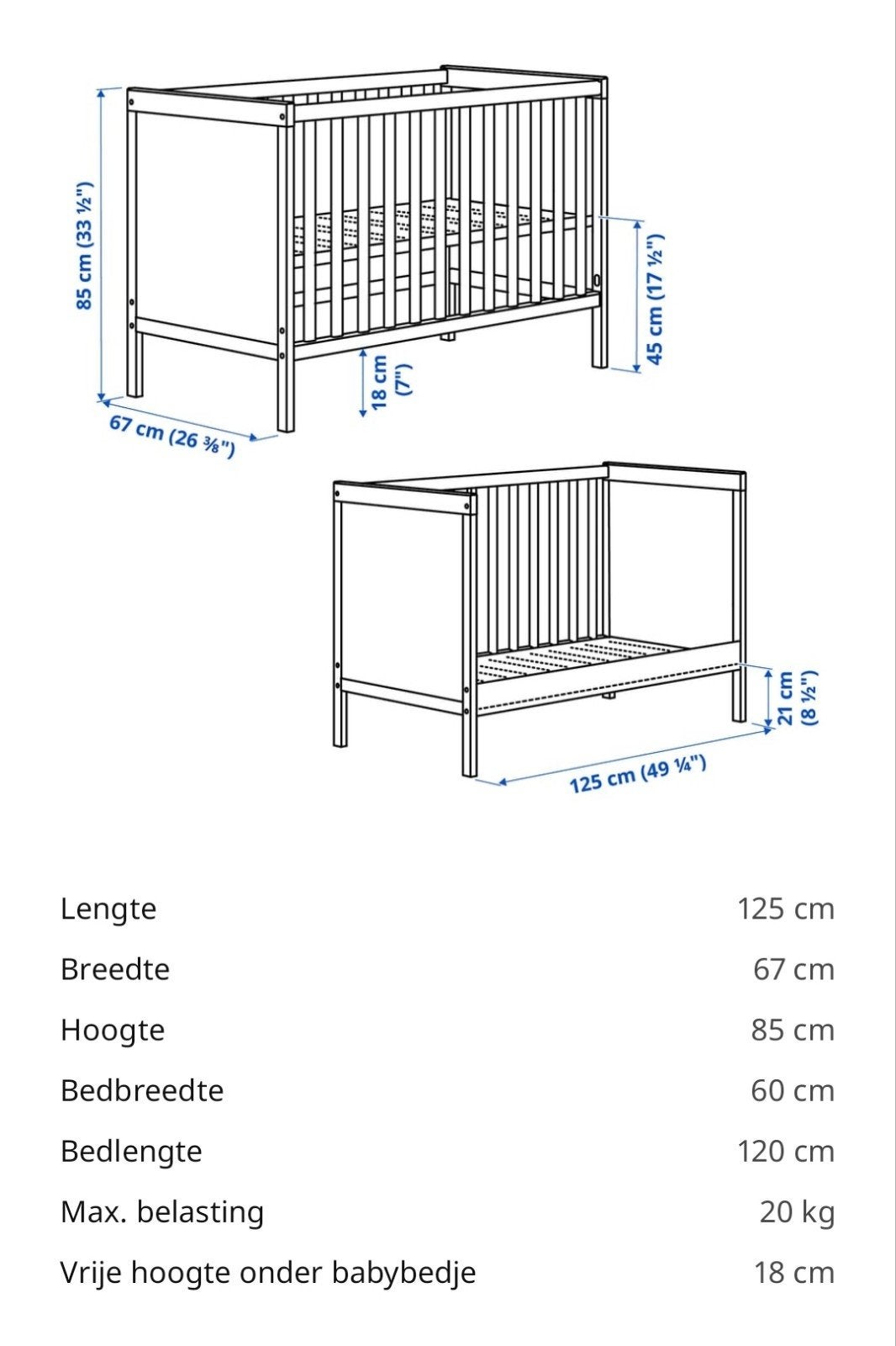 Ikea Sundvik ledikantje, Kinderen en Baby's, Ophalen, Zo goed als nieuw, Ledikant