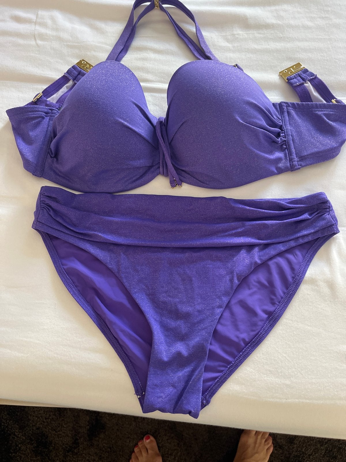 CYELL paarse glitter bikini - amper gedragen, Ophalen of Verzenden, Zo goed als nieuw, Paars, Bikini
