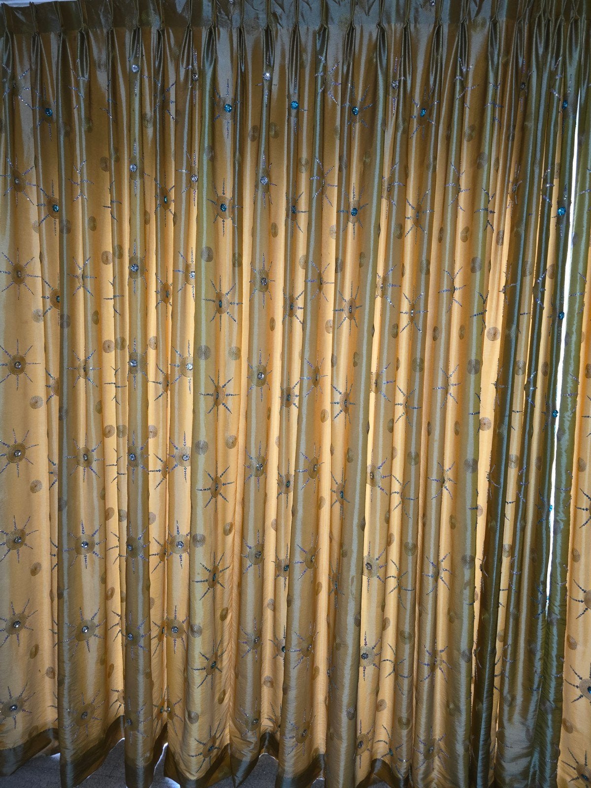 Luxe gordijnen met vitrage - 257x590 cm, Huis en Inrichting, Ophalen, Plooiafwerking, Gebruikt, Gordijn