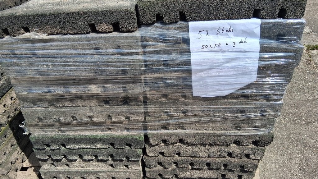 50x50 Rubberen tegels van 4 en 7cm dik, Ophalen, Gebruikt, Overige typen, Rubber
