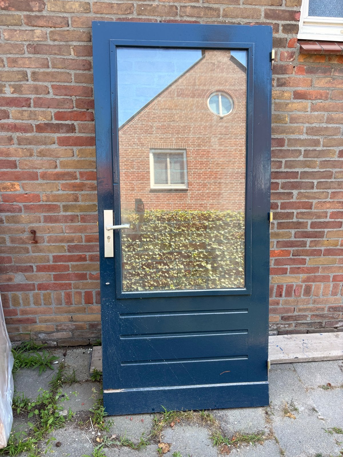 Gratis Meranti Buitendeur 207x93 cm, Doe-het-zelf en Verbouw, Deuren en Horren, Ophalen, Gebruikt, 80 tot 100 cm, Buitendeur