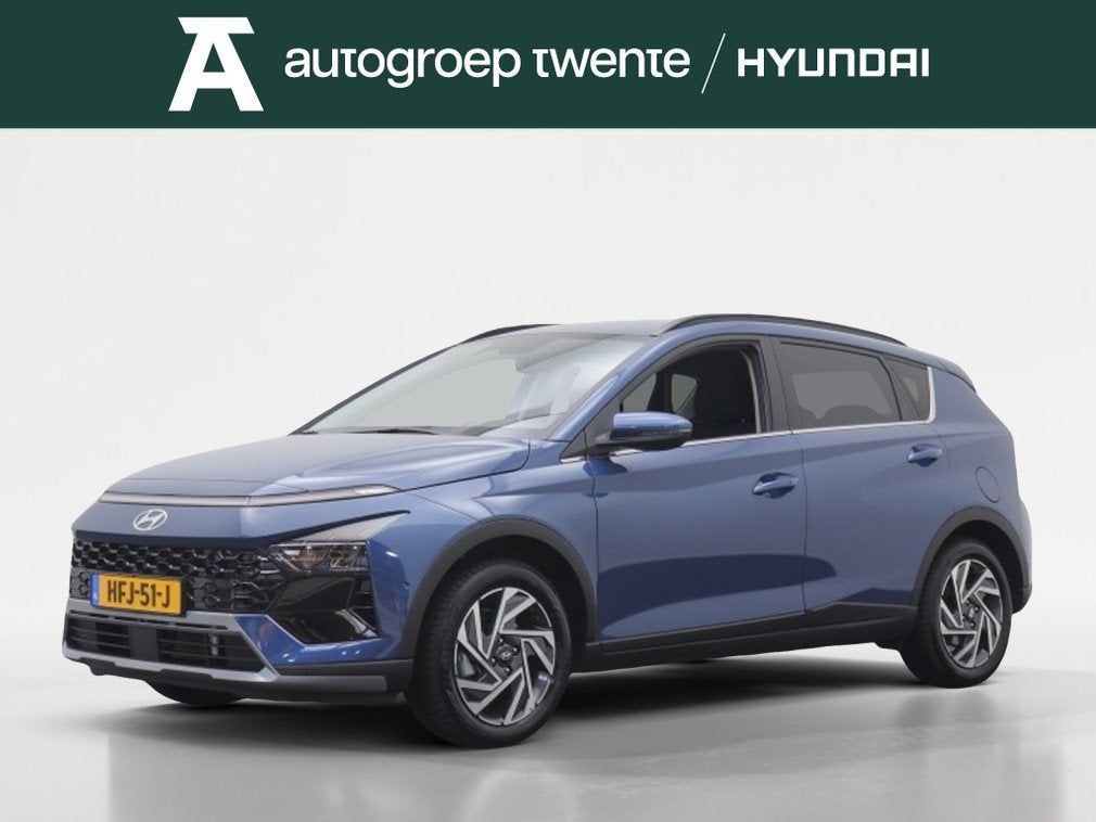 Hyundai Bayon 1.0 T-GDI Premium | All-seasonbanden | Full op, Auto's, Hyundai, Gebruikt, 1095 kg, Blauw, Origineel Nederlands